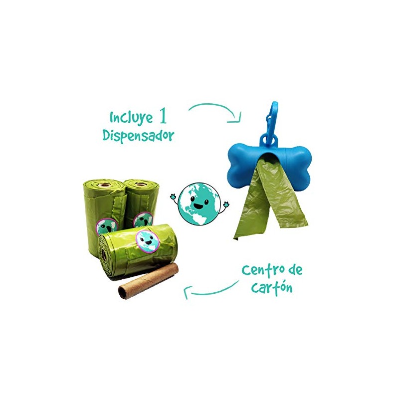 Bolsas Biodegradables con Asa para popó de Perro. Kit con