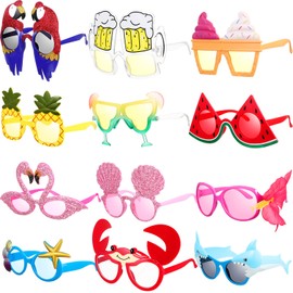 Luau Party Sunglasses, Funny Hawaii Glasses, Beach Sunglasses, Tropical Beach Party, Favourite Luau Party Sunglasses for Adults and Children, Summer Decoration (Cute Style)