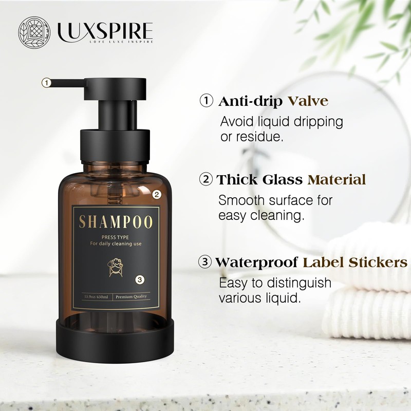 Luxspire Foaming Soap Dispenser, Non-Slip Hand Soap Dispenser with Fast