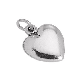 jewellerybox Sterling Silver Puffed Heart Charm