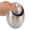 Desktop Trash Can Stainless Steel Egg Shape Mini Countertop Waste