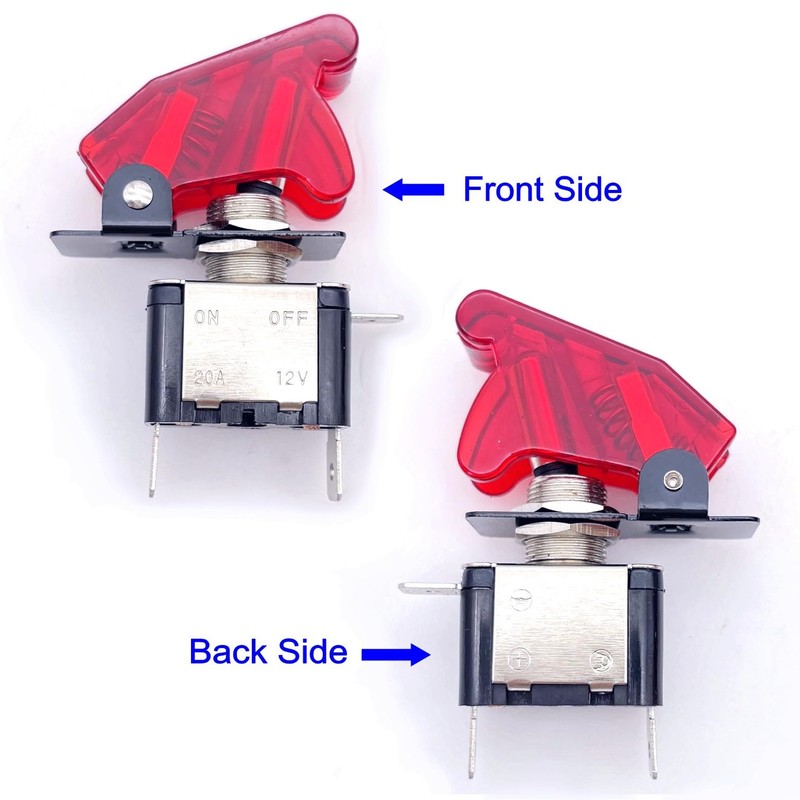 JZK 2x Toggle Switch SPST ON/OFF 3 Pin Red LED