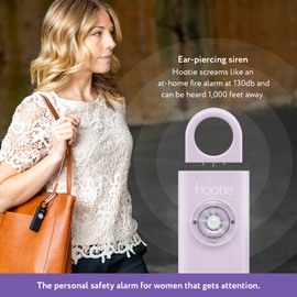 Hootie Personal Safety Alarm for Women, Men, & Kids - Keychain Alarm, Self Defense Strobe & Siren, Security Siren Keychain with 130dB Self Defense Siren & Strobe Light - White