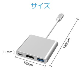 LIANHATA 3-in-1 USB Type C HDMI Converter Adapter, 60W Multi-Port Device USB 3.0 Port + HDMI Port + Type c TV Output Support 4K Resolution 1080P Fast PD Charging UHD Converter Silver Compatible with