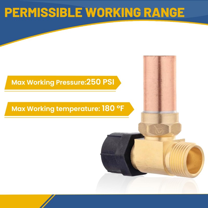 2PACK GUOFIS Copper Water Hammer Arrestor,7/8"F x 3/4"M(HAMMER024-2)