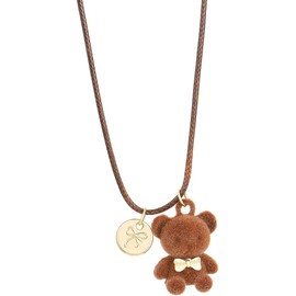 XFSRG Women's Necklace with Bear Pendant Gold Necklace for Girls Fashion Jewellery Chain Gift for Women Choker Necklace Brown Teddy Bear Pendant Favourite Piece for Everyday and Special Occasions
