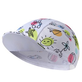Bikingbros Black Cycling Cap - Polyester Funny Cycling Hat-Under Helmet - Cycling Helmet Liner Breathable & Sweat Uptake, White 1