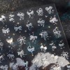 Bow Nail Sticker Decals Star Nail Art Stickers White Silk