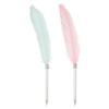 PATIKIL Wholesale 2pcs 1.0mm Feather Ballpoint Pen Black Ink Vintage
