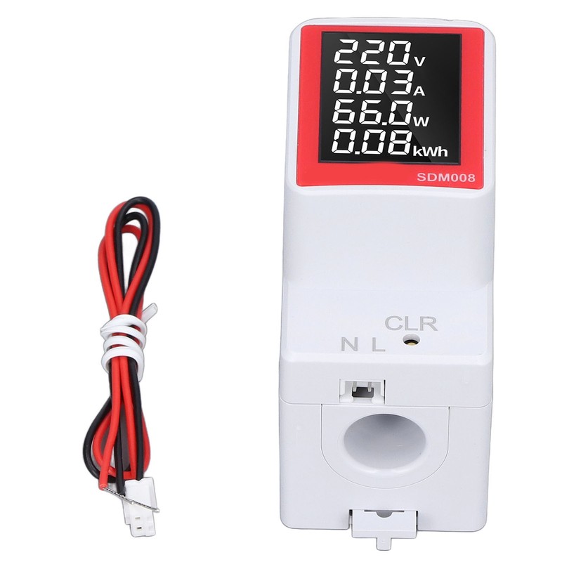 AC Digital Display Meter Rail Type Power Voltmeter Energy Reset