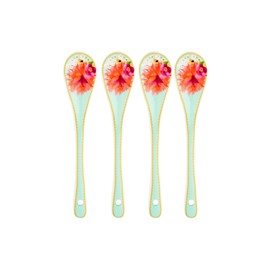 Maxwell & Williams Teas & C's Dahlia Daze Ceramic Teaspoon Set of 4 Sky Gift Boxed