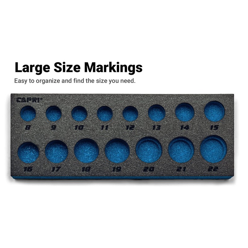 Capri Tools Mechanic's Tray for 3/8 in. Drive Sockets, Metric