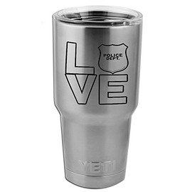 I Love The Police Vinyl Sticker Decal for Yeti Mug Cup Thermos Pint Glass (4" Wide - Decal ONLY, NO Cup)