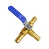BesNPT Brass 3 Way L-Port Valve 1/4" Hose Barb Forged