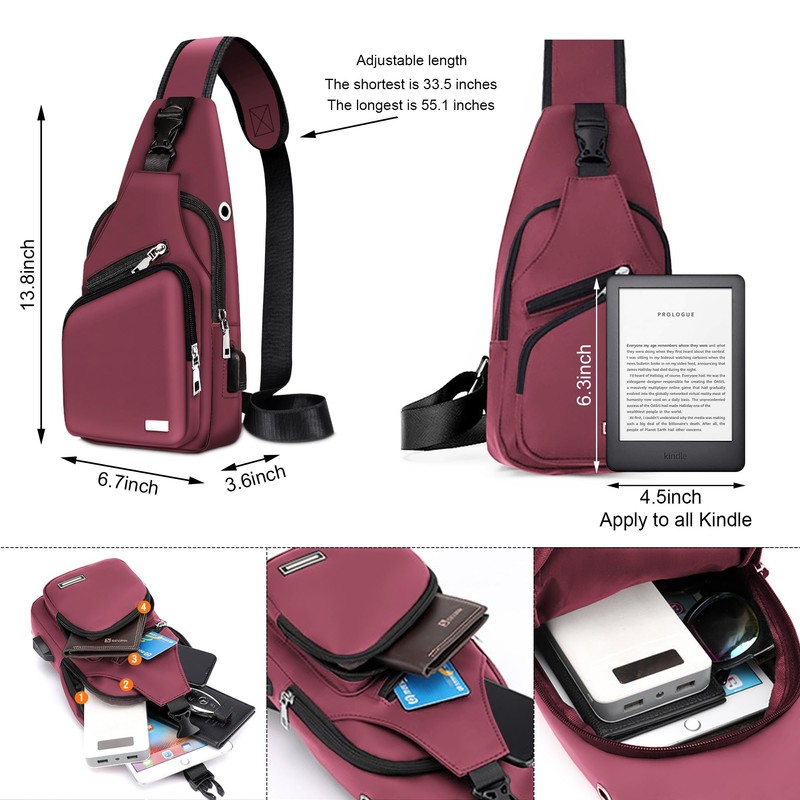 Waterproof Sling Bag Crossbody Backpack for Men Women Sling Backpack