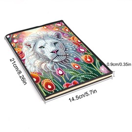 JISHSHAY 2 Pcs Diamond Painting Notebook Kits Diamond Art Notebooks Kits for Adults DIY Diamond Painting Journal Book Diamond Art Shaped Notebook Mosaic Kits for Adults Notebook Journal A5 Lion