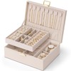 Vlando Jewelry Box, 2 Layers, Large Capacity, Removable, Clock, Necklace,