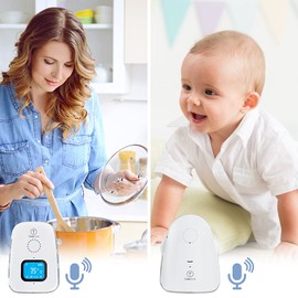 TimeFlys Audio Baby Monitor Crown Two Way Talk Long Range up to 1000 feet Vibration LCD Display Temperature Monitoring and Warning Lullabies Night Light