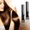 2pcs Double-Head Parting Teasing Comb, Black Metal Teasing Combs for