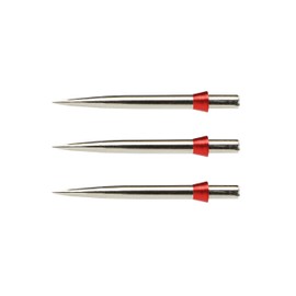 Specialist Darts Points Trident Points Silver Effect Standard 32mm with Red Tridents - 1 set per pack