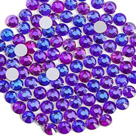 Beadsland 1440 diamantes de imitación de cristal con parte trasera plana, gemas redondas para arte de uñas y fijación de pegamento para manualidades, 