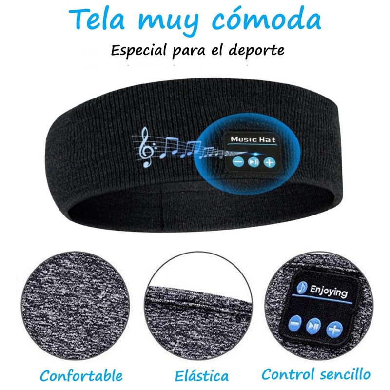 Banda con AUDIFONOS Bluetooth, Antiestrés, para EJERCITARSE, para Aprender Idiomas,