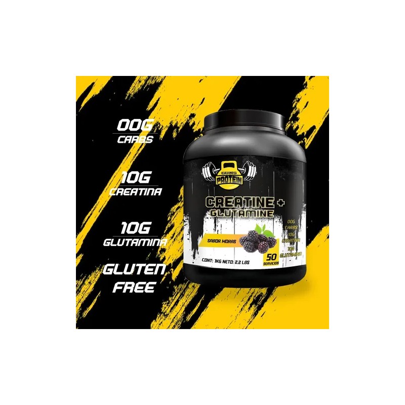 Guns Creatina Glutamina Polvo 1kg Suplemento Fitness