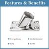 YANYUCB Boat Hand Rail Fittings,316 Stainless Steel Rectangular 60 Degree