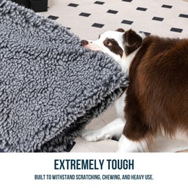 PELZIN Stoutwool 2.0 Indestructible Dog Bed - Soft Chew Proof Dog Crate Pad