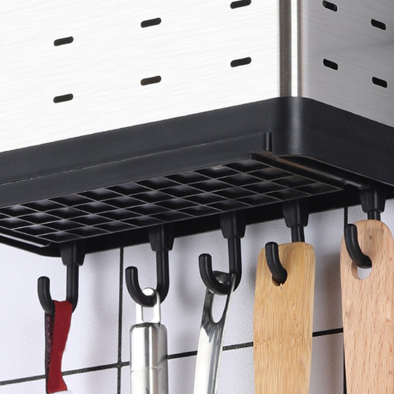 Utensil Holder Stainless Steel Multifunctional Wall Mount Utensil Drying Rack