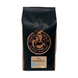 Honduras Coffee Beans (5 LBS), Light/Medium Roast, Fair Trade/Organically grown, Good As Gold Coffee Roasters
