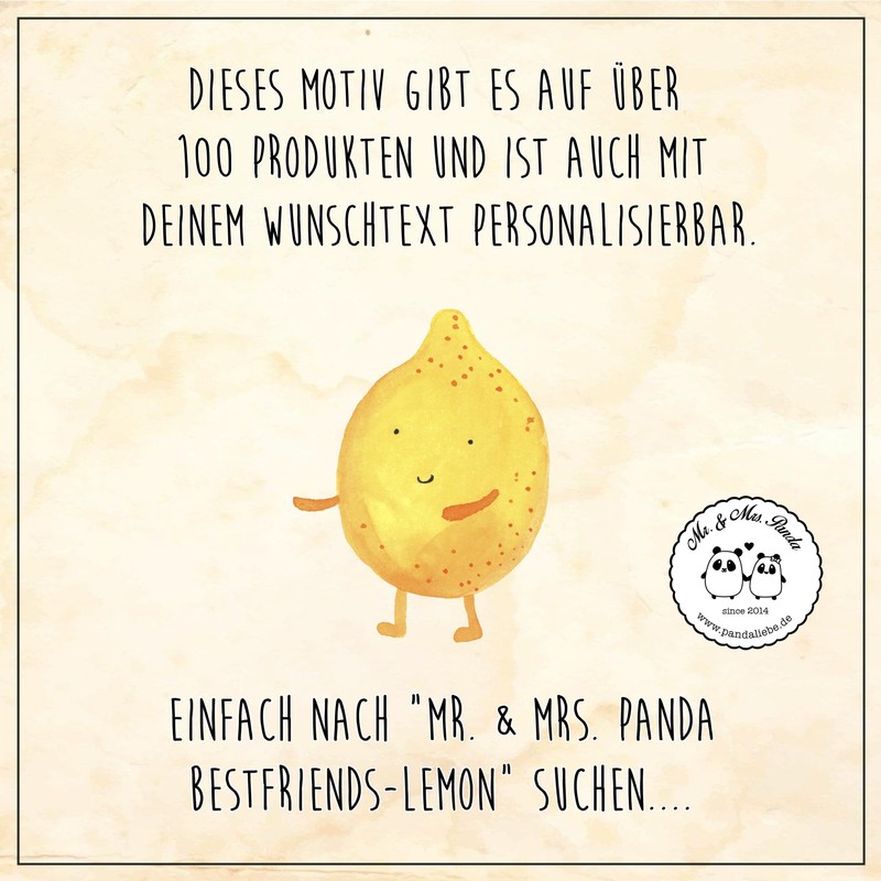 Mr. & Mrs. Panda Ginglas Beste Freunde Zitrone - Geschenk,