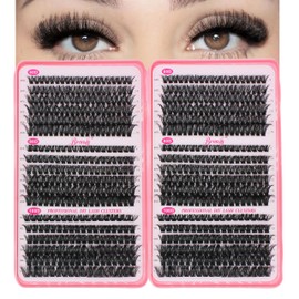 Bransfy 3 Styles 684pcs Eyelashes Clusters Lash Clusters Wispy Individual Lashes D Curl Lash Extension 9-16MM Natural Lashes Volume Clusters Individual DIY Cluster Eyelash(60D+80D+100D)