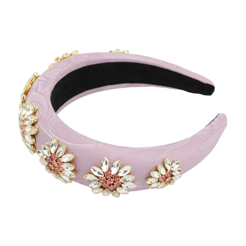 Florate Big Crystal Flower Headband for Women Rhinestone Pearl Luxury