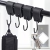 Alriedy Pack of 4 S Hooks Black with Leather Loop,