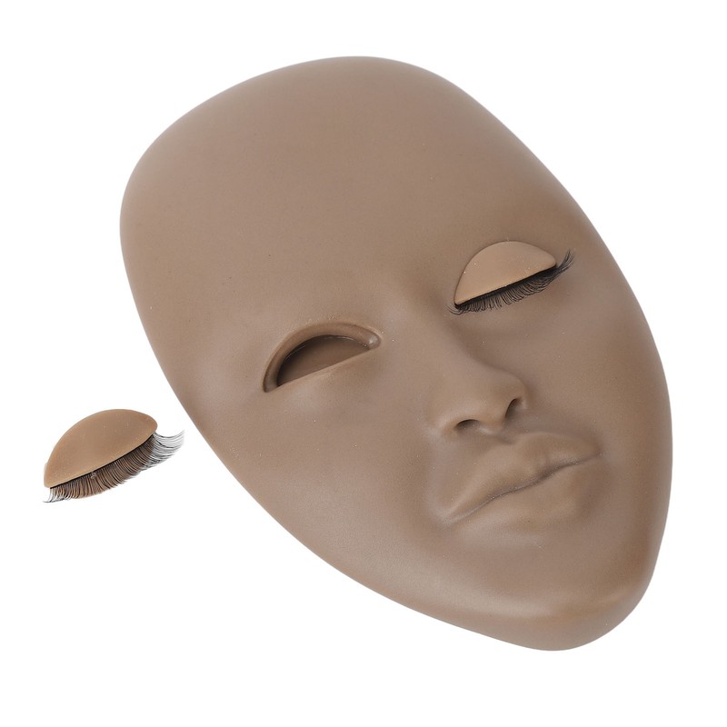 3pcs Lash Mannequin Head Double Layers Realistic Training 3D Rubber