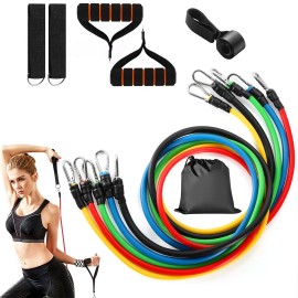 11pcs Fitness Workout Resistance Bands Set Exercise Tube Bands up to 100lbs Dishes & Plates Product Categorycolor: Multi-Color Color