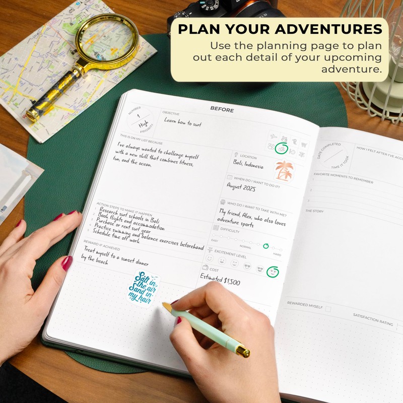 Clever Fox Bucket List Journal Large – Inspirational Book for