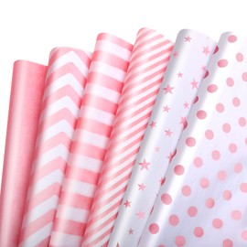 Tissue Paper Set 120 Sheets Pink Gift Wrap Girls Metallic Tissue Paper for Wrapping Tissue Paper Packaging Material Craft Paper for Birthday Christmas Valentine's Day Crafts 50 x 35 cm