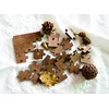 Wooden Puzzle Refrigerator Magnets, 24 PCS Natural Walnut Fridge Magnets,