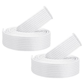 PATIKIL Taekwondo Colored Ranking Belts, 2 Pack 1.6" x7.9FT Polyester Martial Arts Colored Ranking Belt for Coach Teaching Practice, White