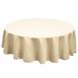 TableLinensforLess 6ft Round Polyester Tablecloth Sand