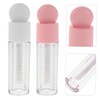 SAFIGLE 6pcs Clear Lip Gloss Tubes with Spherical Brush Empty