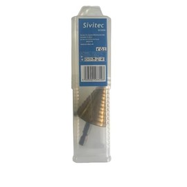 Sivitec 5-35mm Titanium Coated Step Drill Bits HSS Step Cone Drill Bit High Speed Steel Wood Metal Plastic Hole Cutter Hex Shank