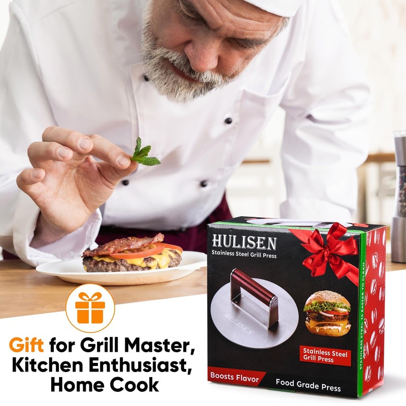 HULISEN 8.5-Inch Burger Press, 2.5 lbs Heavy Duty Bacon &