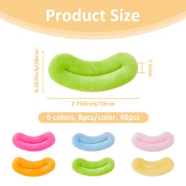 SUPERFINDINGS 48Pcs 6Colors Doll Mouth Thick Lip Safety Mouth Replacement DIY Dolls Monster Mouth Velvet Doll Accessories for Stuffed Dolls Animal Puppet Doll DIY Craft
