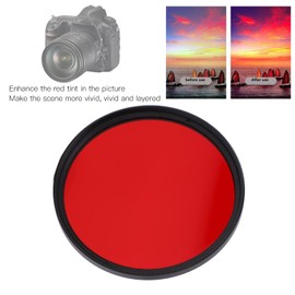 Full Red Color Filter Threaded Camera Lens Filter for 67mm 62mm 58mm 55mm 52mm Interface Lenses Optical Glass Lens Filter For Maple Leaves Sunset (67mm)