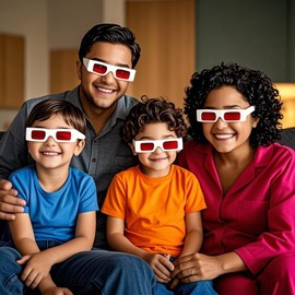 Swagwert Red-Red 3D Glasses 10 pcs anaglyph messages Cardboard 3D Glasses for 3D Movies, 3D Games, 3D Books Science Experiments - Ideal for Family Entertainment and Classroom Use