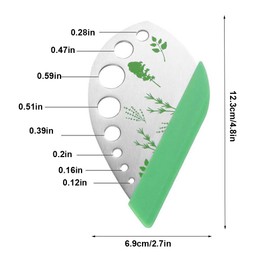 9 Holes herb Cutter Stripper, Stainless Steel herb Peeler, Kale and herb Razor, Mini Leaf stem Stripping Tool with Protective Cover, for Chard, Collard Greens, Thyme, Basil, Rosemary