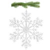 com-four® 3 x large decorative snowflakes pendant, transparent 30 cm